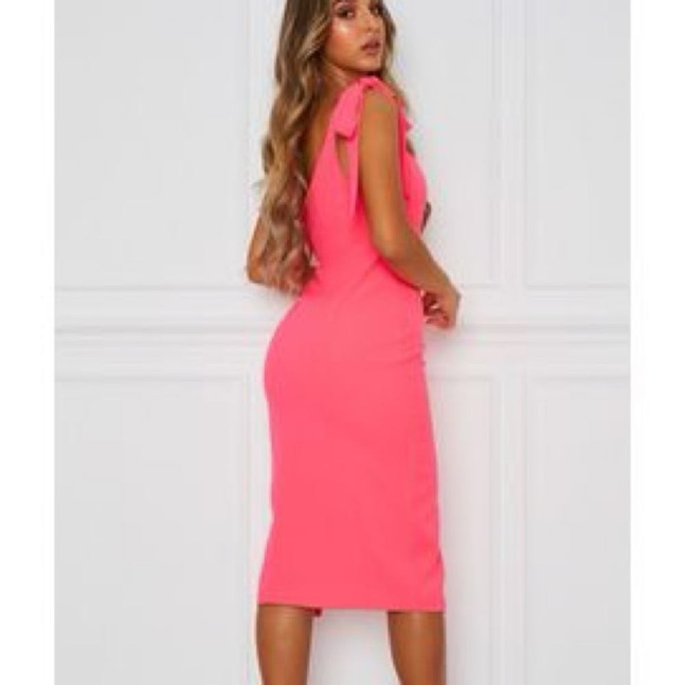 NWT White Fox Boutique Savanna One Shoulder Midi Dress Watermelon Pink